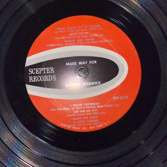 Make Way for Dionne Warwick Scepter Records Vinyl Record - Picture 6 of 9